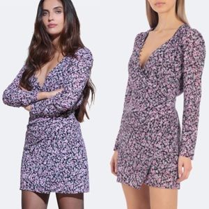 Avec Les Filles Floral Wrap Mini Dress Size Large